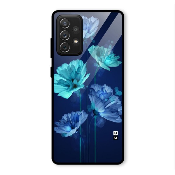 Water Flowers Glass Back Case for Galaxy A72