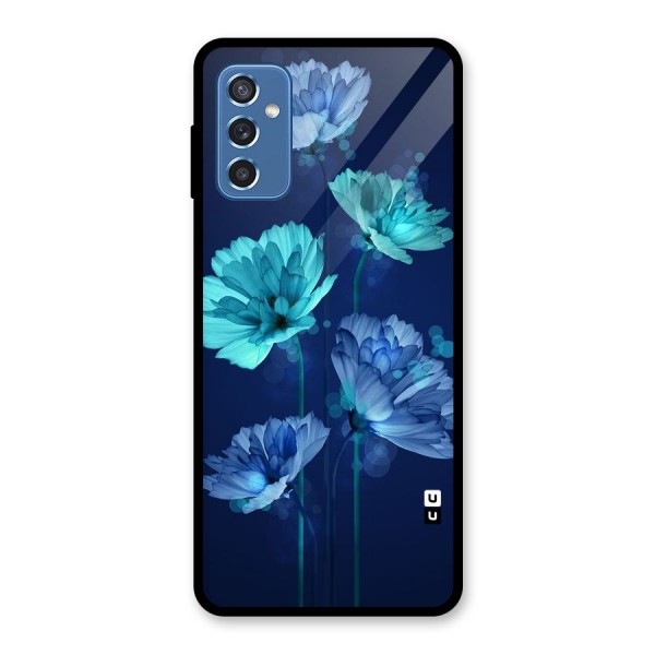 Water Flowers Glass Back Case for Galaxy M52 5G