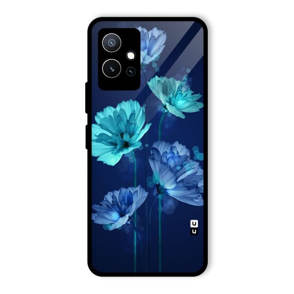 Water Flowers Glass Back Case for Vivo T1 5G