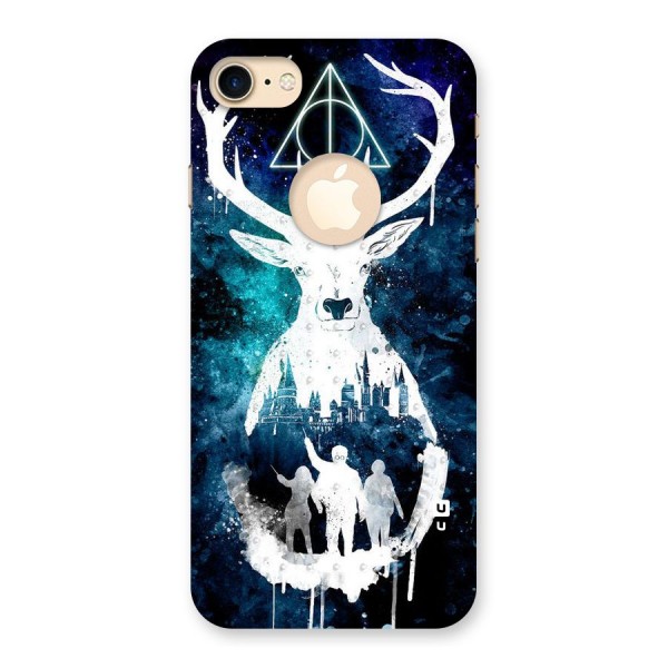 White Deer Back Case for iPhone 8 Logo Cut