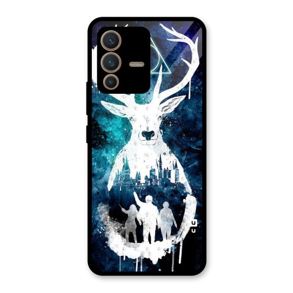 White Deer Glass Back Case for Vivo V23 5G