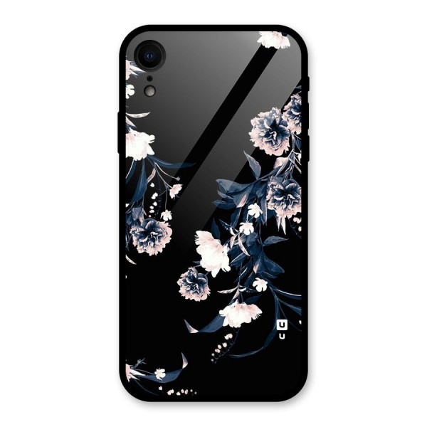 White Flora Glass Back Case for XR