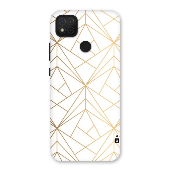 White Golden Zig Zag Back Case for Redmi 9C