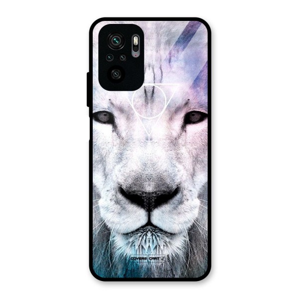 White Lion Glass Back Case for Redmi Note 10