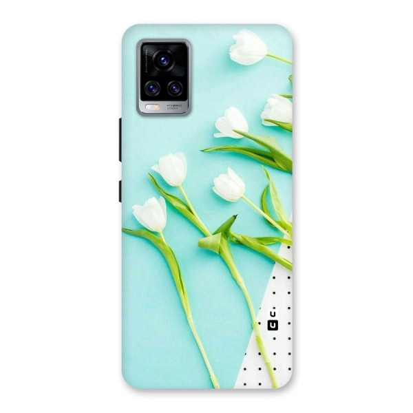 White Tulips Back Case for Vivo V20 Pro