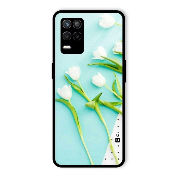 White Tulips Glass Back Case for Realme 9 5G