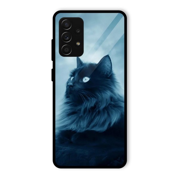 Wild Forest Cat Glass Back Case for Galaxy A53 5G