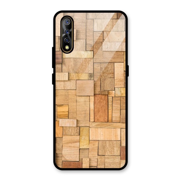 Wooden Blocks Glass Back Case for Vivo S1