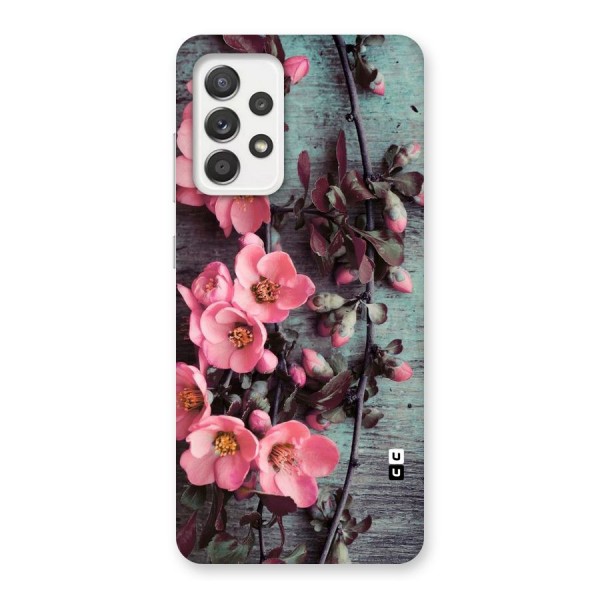 Wooden Floral Pink Back Case for Galaxy A52