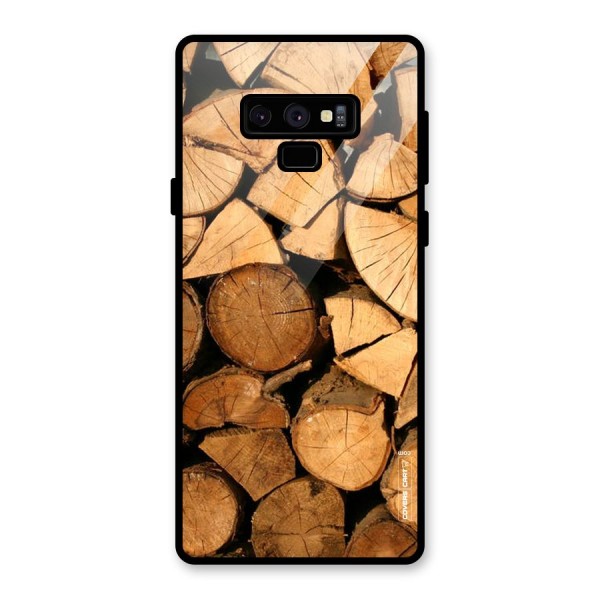 Wooden Logs Glass Back Case for Galaxy Note 9