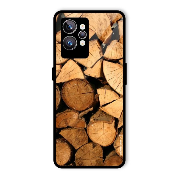 Wooden Logs Glass Back Case for Realme GT2 Pro