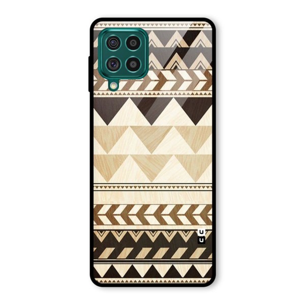 Wooden Printed Chevron Glass Back Case for Galaxy F62