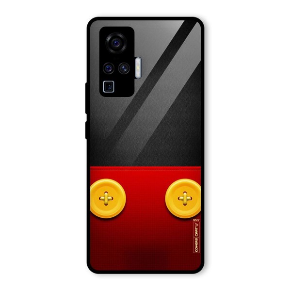 Yellow Button Glass Back Case for Vivo X50 Pro