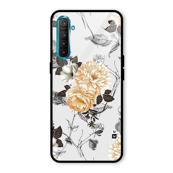 Yellow Floral Glass Back Case for Realme XT