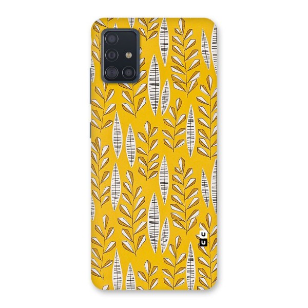 Yellow Leaf Pattern Back Case for Galaxy A51