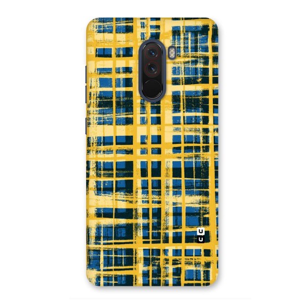 Yellow Rugged Check Design Back Case for Poco F1