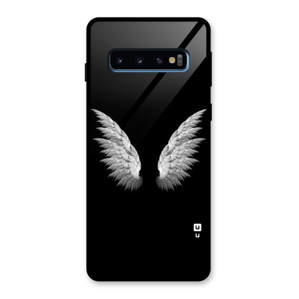 White Wings Glass Back Case for Galaxy S10