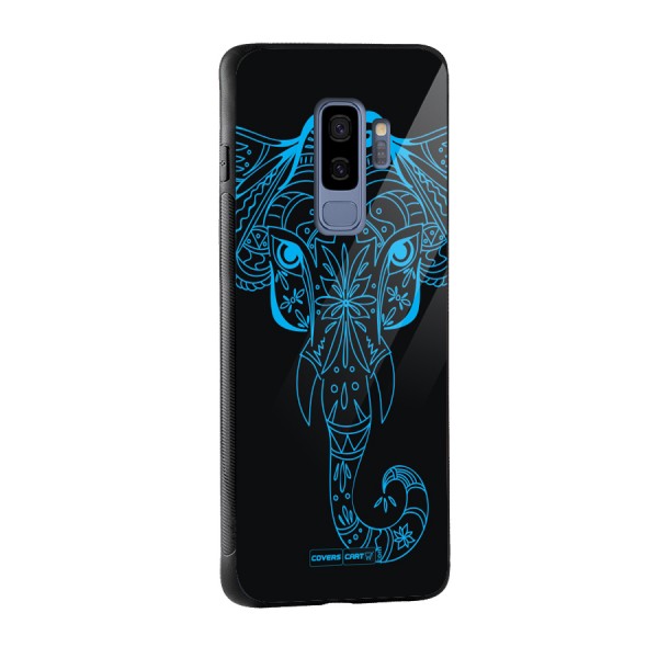Blue Elephant Ethnic Glass Back Case for Galaxy S9 Plus