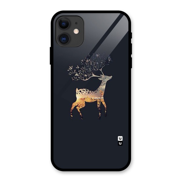 Black Deer Glass Back Case for iPhone 11