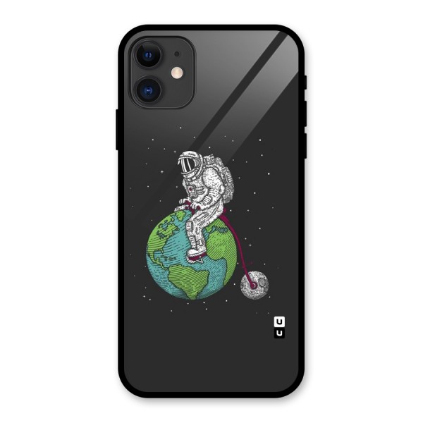 Earth Space Doodle Glass Back Case for iPhone 11