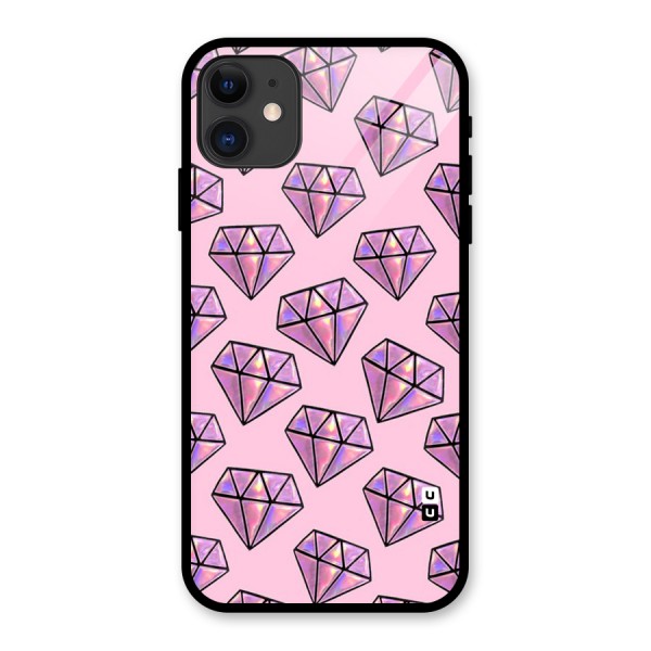 Purple Diamond Designs Glass Back Case for iPhone 11