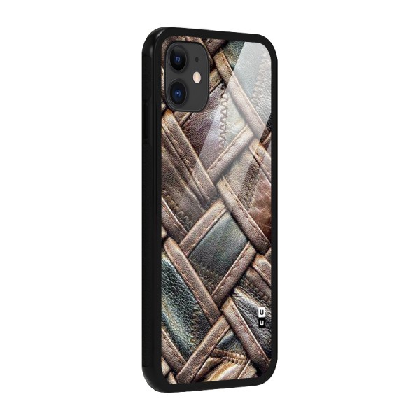 Classic Leather Belt Design Glass Back Case for iPhone 11