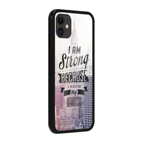 I am Strong Glass Back Case for iPhone 11