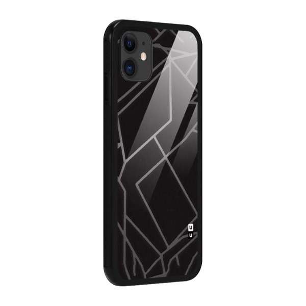Silver Angle Design Glass Back Case for iPhone 11