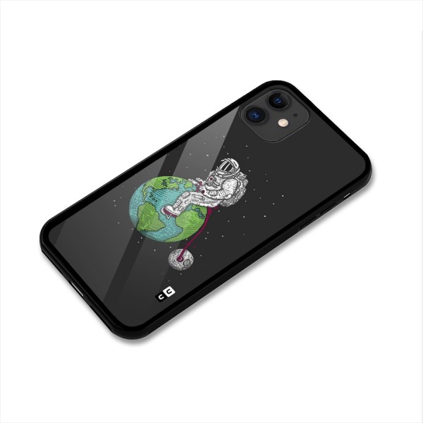 Earth Space Doodle Glass Back Case for iPhone 11