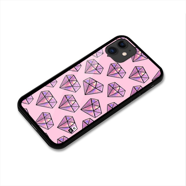 Purple Diamond Designs Glass Back Case for iPhone 11
