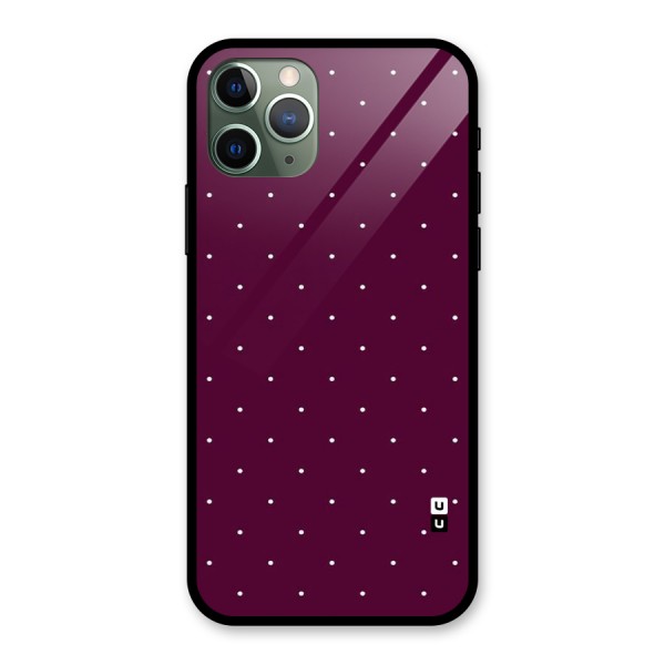 Purple Polka Glass Back Case for iPhone 11 Pro