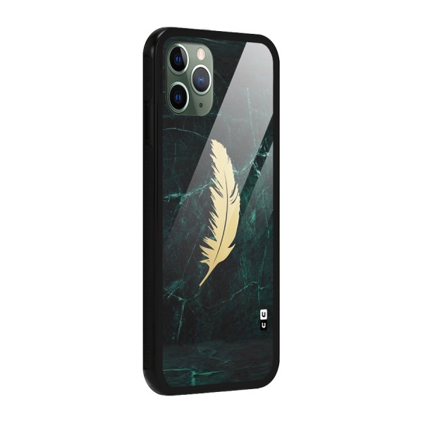 Golden Feather Glass Back Case for iPhone 11 Pro