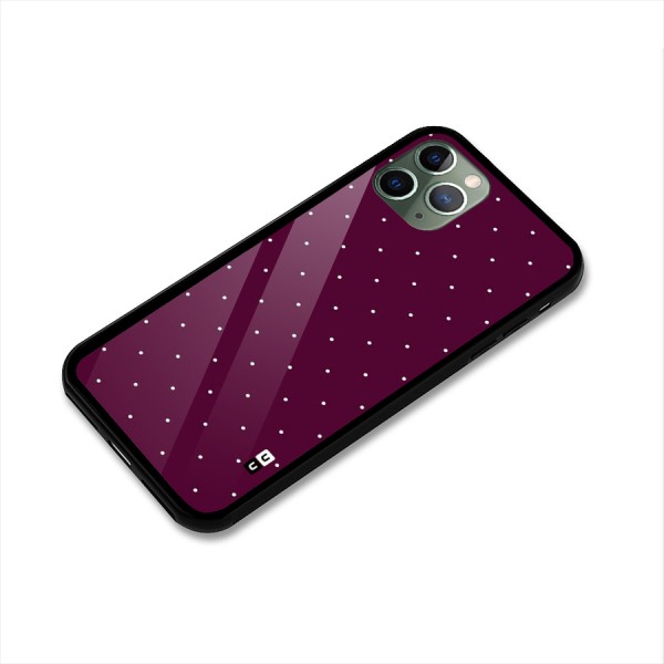 Purple Polka Glass Back Case for iPhone 11 Pro
