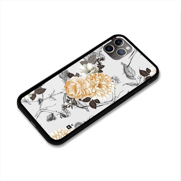 Yellow Floral Glass Back Case for iPhone 11 Pro Max
