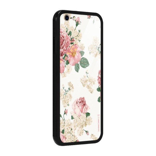 Vintage Floral Pattern Glass Back Case for iPhone 6 6S