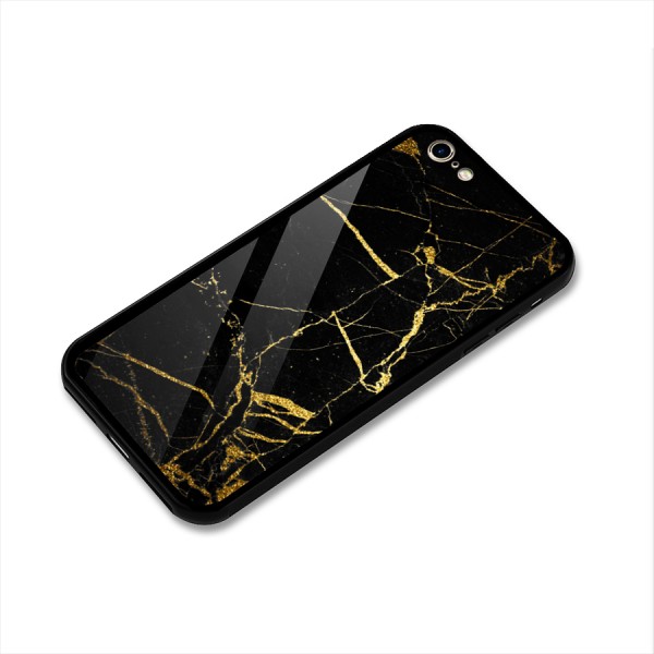 Black And Gold Design Glass Back Case for iPhone 6 6S