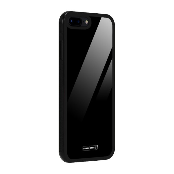 Simple Black Glass Back Case for iPhone 8 Plus