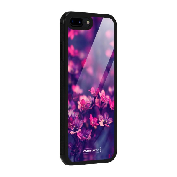 Violet Floral Glass Back Case for iPhone 8 Plus