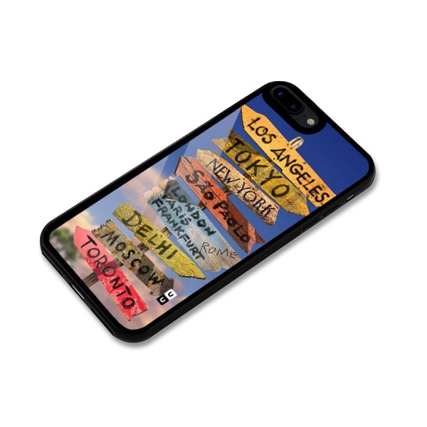 Travel Signs Glass Back Case for iPhone 8 Plus