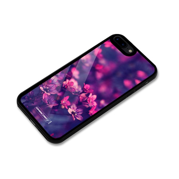 Violet Floral Glass Back Case for iPhone 8 Plus