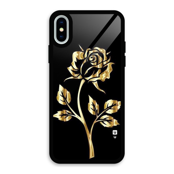 Gold Rose Glass Back Case for iPhone X