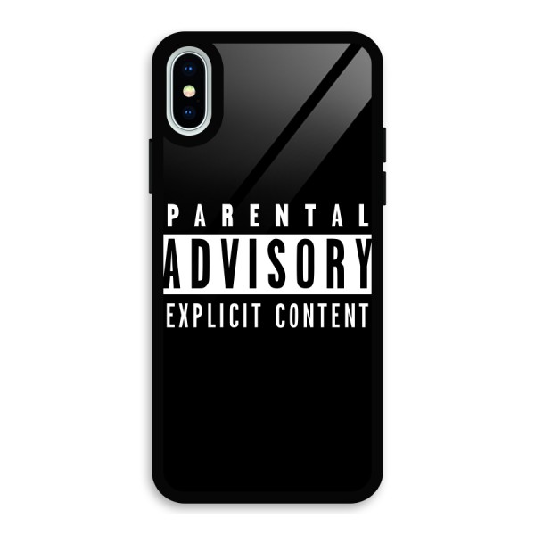 Parental Advisory Label Glass Back Case for iPhone X