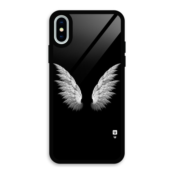 White Wings Glass Back Case for iPhone X