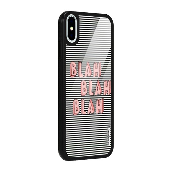 Blah Stripes Glass Back Case for iPhone X