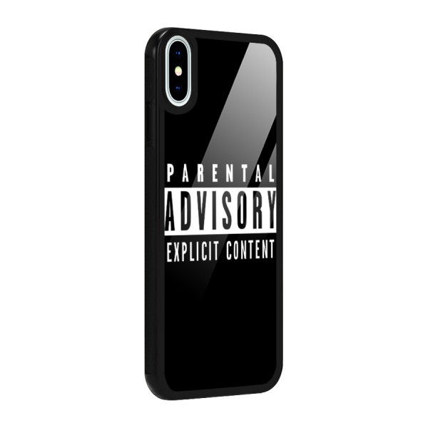 Parental Advisory Label Glass Back Case for iPhone X