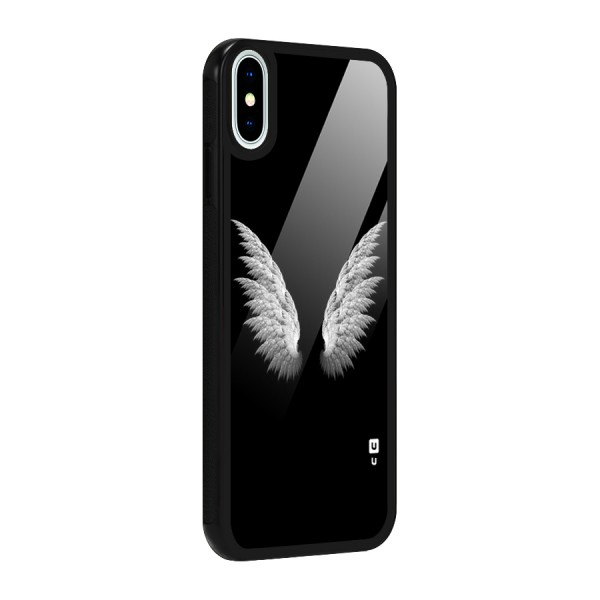 White Wings Glass Back Case for iPhone X