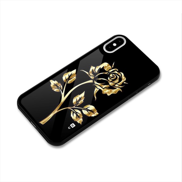 Gold Rose Glass Back Case for iPhone X