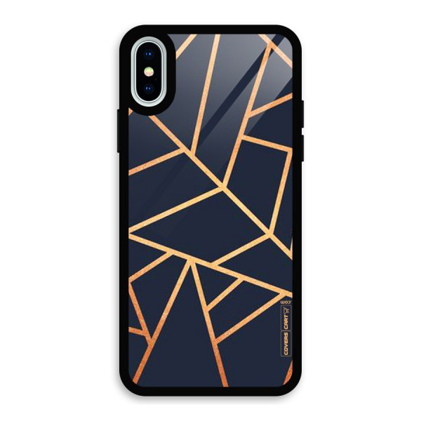 Golden Pattern Glass Back Case for iPhone XS