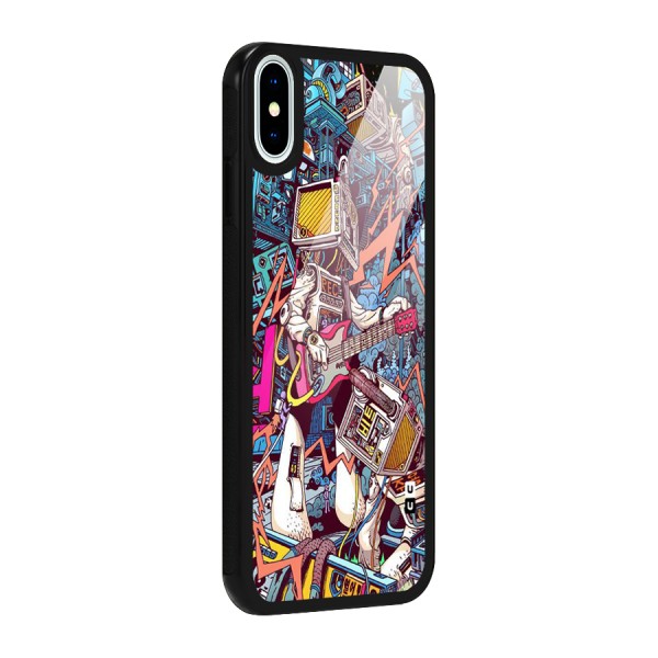 Electric Colors Glass Back Case for iPhone XS