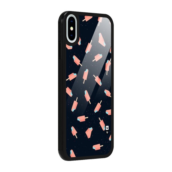 Icy Pattern Glass Back Case for iPhone XS